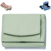 Carteira Mini Houtangduty, Carteira Preliminar com Porta-Moedas, Carteira Curta Dobrável Feminina, Carteira de Couro Premium para Mulheres (Verde