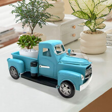 Jardinière vintage en métal en forme de camion de 16 cm – Décoration d'automne, centre de table, compatible avec les présentoirs sur le thème