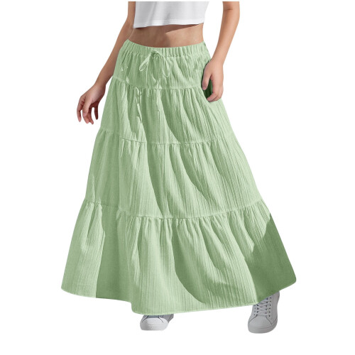 Μάξι φούστα για κορίτσια, μποέμ, casual, ψηλόμεση, μακριά φούστα με ρίγες,