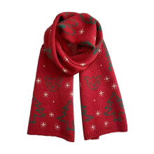 Cachecol natalino feminino e masculino estampado, imitação quente.