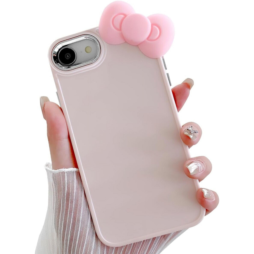 Kawaii 3D Bow Case For Iphone Se 2022/2020/3Rd/2Nd & Iphone 8/7 Â Compatible With 4.7" Models, Protective Cute Phone Cover For Women & Girls Pink 9405492230392