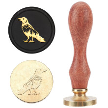 Carimbo de lacre de cera Forest Crow, cabeça retrô de latão de 25 mm – Compatível com cera de lacre, Halloween, convites e embalagens de