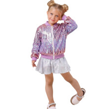 AWZXDE Cappotto colorato con paillettes per ragazze, giacca con glitter a contrasto, cappotti per bambini, capospalla alla moda per bambini e