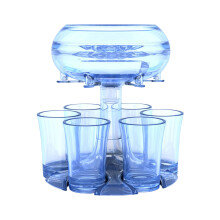 6-Shot Glass Dispenser & Holder – Compatible with Cocktail, Wine, Juice – Party Beverage Filler
