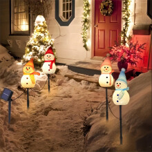 Vattentät solcellslampa för utomhusbruk med snögubbemönster, solcellsbelysning, solcellslampor för trädgården, vattentäta solcellslampor för