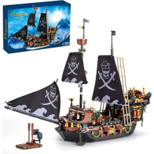 Piratenschip bouwset, boot, zeilboot voor volwassenen. Niet compatibel met Lego.