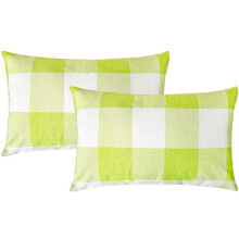 2-pakning putetrekk i gårdshusstil, 30x50 cm, rutete putetrekk i bøffelmønster til sofa, utendørs og camping