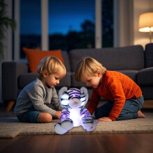 LED-lysande plyschleksak – färgad ljusdjurskudde, mjuk gosig 7,9 tums lysande leksak för barn, interaktiv plysch, lysande kudde utan batteri