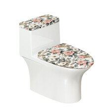 Ensemble de 2 housses de siège de toilette extensibles, douces et antidérapantes, avec abattant réglable et pivoine vintage.