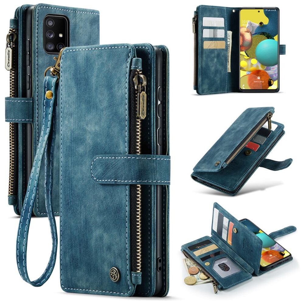 Caseme Wallet Case For Samsung Galaxy A51 4G Â Pu Leather, Magnetic Flip, Lanyard, Zipper Card Holder 9165521607389