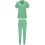 Women's Solid Green Scrubs Set V-Neck Top and Ankle-Cuff 5