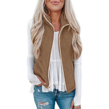 Gilet imbottito da donna Gilet per donna 2024 Giacca corta imbottita da donna a tinta unita, casual, senza maniche, con tasche e cerniera, colore