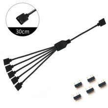 Cavo di prolunga ARGB5V3Pin Adattatore 30cm 1 a 1 2 3 4 5 Cavo splitter RGB 12V4pin per MSI A SUS ASRock AURA LED