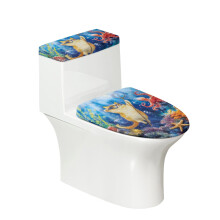WC-kannen ja WC-säiliön kannen suojus, 2 kpl, 17" x 21" muodikas jouluinen kylpyhuonesetti, mustekala-meritähtikuvio
