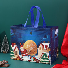Lot de 1 sac fourre-tout de Noël - Sacs cadeaux réutilisables extra larges avec poignées | Idéal pour les achats de Noël et la décoration de