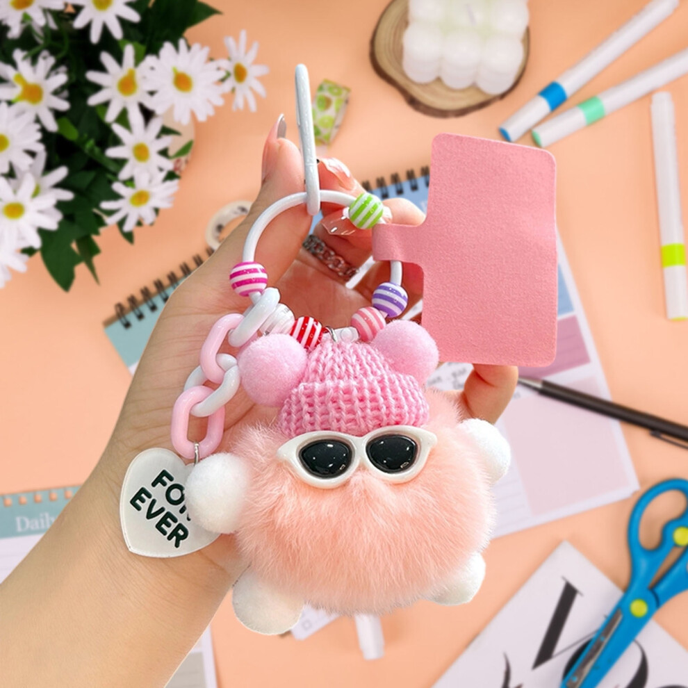 Bead Bag Charm For Women, Bag Charm For Handbags Purse Tote Backpack, Plush Pompom Keychain, Phone Wrist Strap 9181073446191