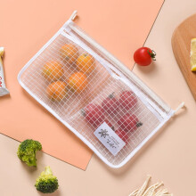 2Pcs Blue Mesh Organizer Bags for Fridge Hanging Storage with Shape Retention and Easy Cleaning