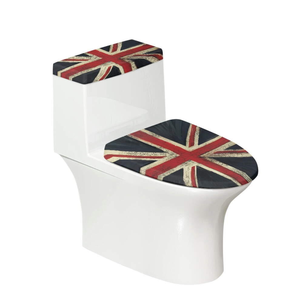 Flag Pattern Toilet Lid Cover Set Dust-Proof For Bathroom Home Comfort Stretchy Fabric Toilet Lid Dust Cover Set 9071309116915