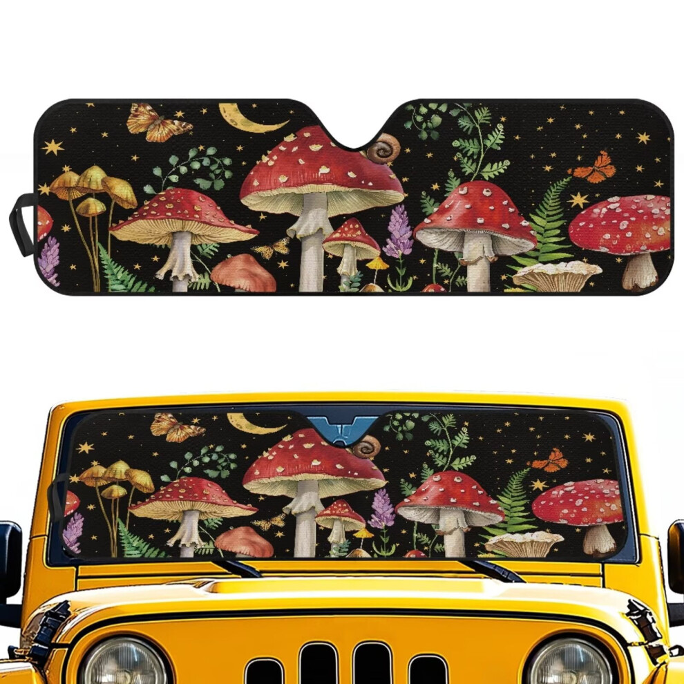 Aesthetic Mushroom Windshield Sunshade For 2018Â2025 Jeep Wrangler Jl/Jlu & 2020Â2025 Gladiator, Foldable, Uv-Blocking 9083649401323