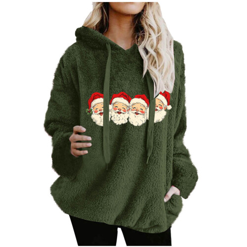 Γυναικείο φούτερ με κουκούλα και φούτερ Sherpa Fleece Oversized