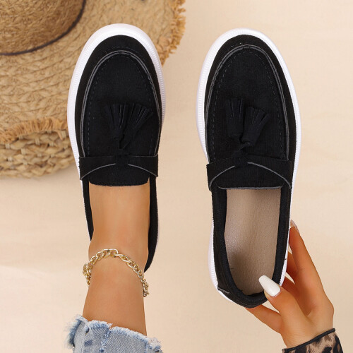Γυναικεία Slip-On Loafers με Λεπτομέρειες με Φούντες, Αναπνέοντα, Ελαφριά και Casual