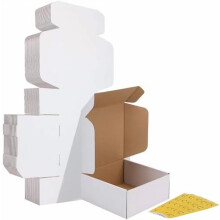 Shipping Boxes 9x9x4 Inches White Corrugated Cardboard Set