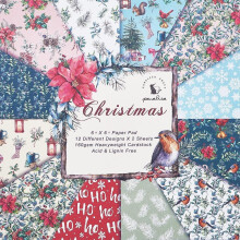 24-sheet 6x6" Christmas scrapbook paper pad: snowflake, floral, vintage styles—compatible with journaling, cards & art albums
