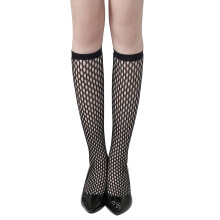 Knee High Stockings, Fishnet Stockings for Women, Sheer Stockings, Black Lace Hollow Mesh Socks, Long Socks for Women, G One Size