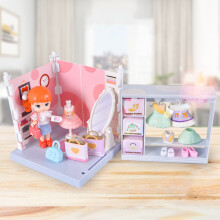36-Piece Pink Dollhouse Playset with 4 Rooms & Movable Furniture - Kitchen, Bathroom, Living Room & Wardrobe for Imaginative Play Ages 3+ C