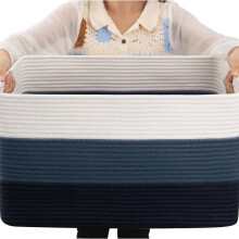 Storage Basket, Woven Baskets for Storage, Cotton Rope Basket for toys,Towel Baskets for Bathroom