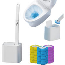Disposable Toilet Brush Set with Extended Handle 18 Refills
