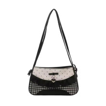 Borsa a tracolla/sottobraccio in PU con fiocco, ampia capacità, ideale per gli spostamenti quotidiani e il lavoro.