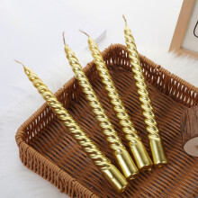 10" Spiral Taper Candles (4-Pack), Dripless & Smokeless, 8-Hour Burn, Unscented – Ideal for Weddings, Dinners, Christmas, Home Decor