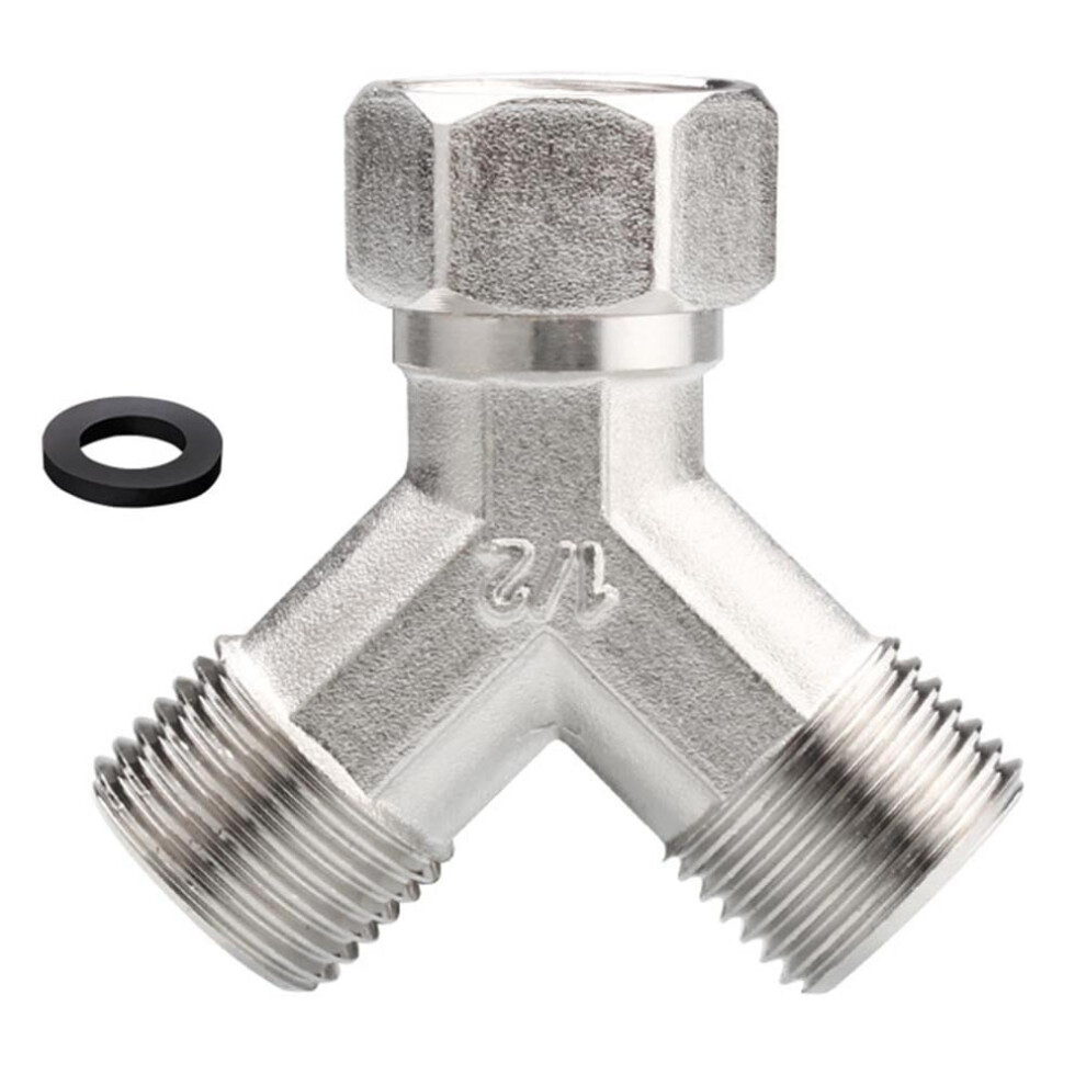 Copper Y Splitter Connector 1/2 Inch For Dishwasher And Washing Machine Dual Water Tap Bsp Plumbing Fixture Home Improvement 9426043806286