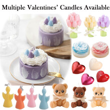 Valentine's Day Scented Soy Wax Heart Candle, 2.8", Smokeless & Long-Lasting, Romantic Decor for Candlelight Dinner & Wedding