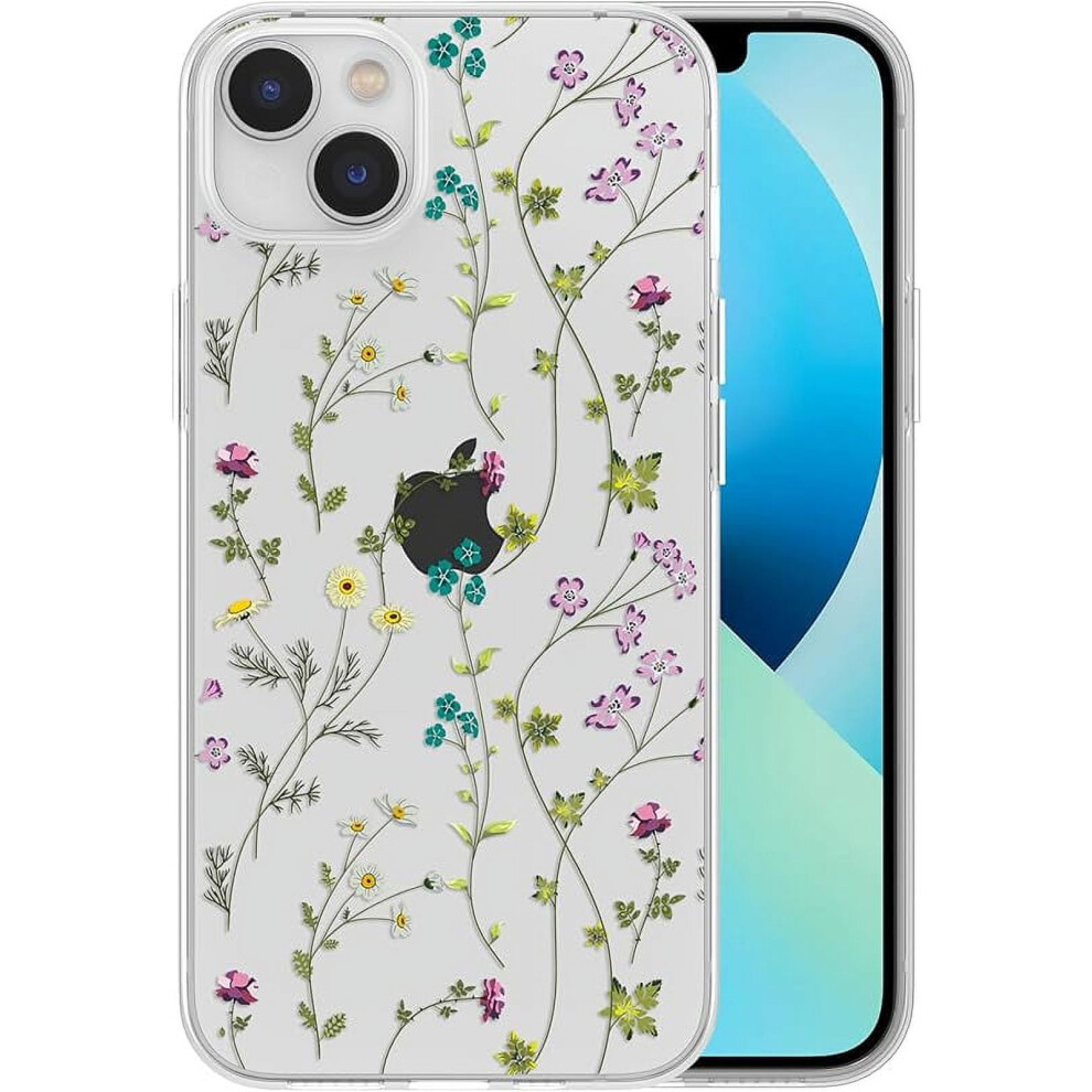 Raleavo Floral Case For Iphone 13 (6.1") Â Cute Flower Branch Design, Slim Soft Silicone, Shockproof & Anti-Slip, Beige Cream 9405492256385