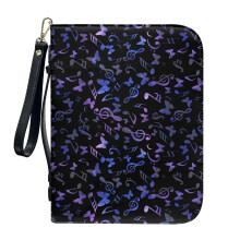 Butterfly Music Note PU Leather Bible Case with Detachable Wristlet Strap – Portable Protective Carrier for Women & Men, XL, Compatible with