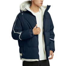 Veste unisexe ample à capuche rembourrée en coton, bleu marine, taille XXXL