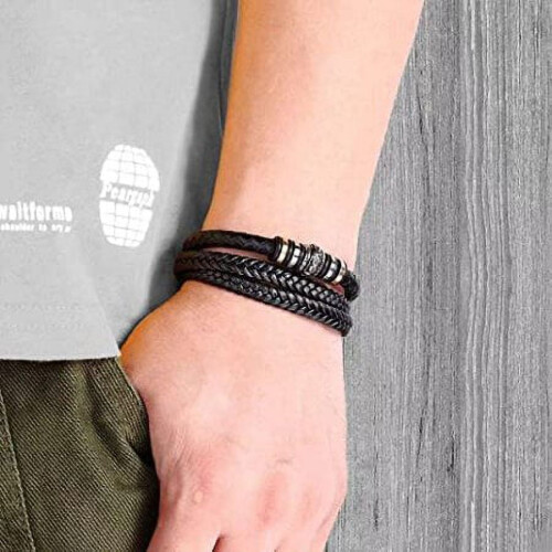 Personalized Braided Leather Bracelet I Will Always Be With 2