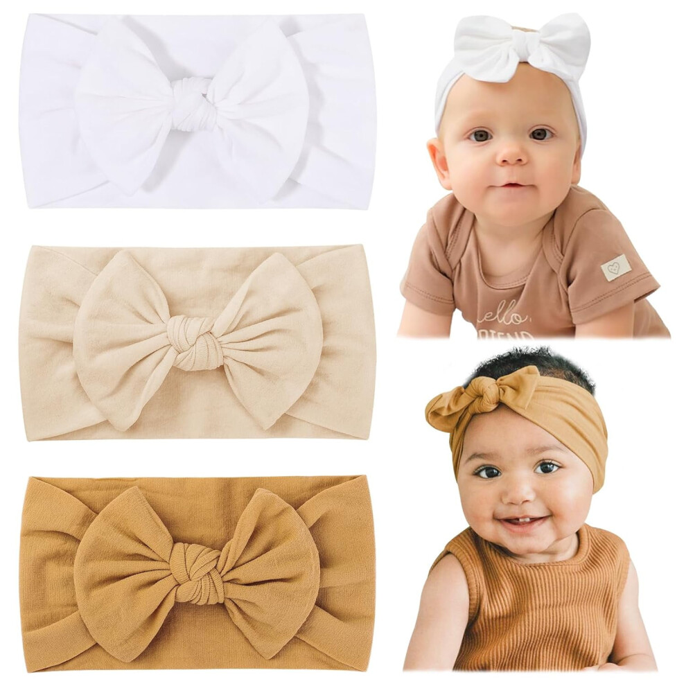 Baby Nylon Headbands Hair Bow Elastics 3PCS