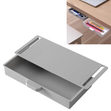 Under-Counter Slide-Out Drawer Organizer, Stick-On Hidden Storage for Home Office & Classroom – Grey, 1 Pack