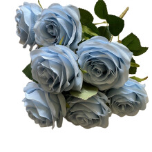 Artificial Rose Silk Flower 9-Head 18 Inch