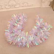 Christmas Tinsel Garland, 70.86in, Shatterproof PVC for Tree, Doorway, Mantle, Staircase, Holiday Decor & Backdrops