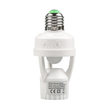 E27 Socket Converter with PIR Motion - LED Lamp Base Intelligent Switch for Street Lights, Outdoors, and Corridors, Made of ABS