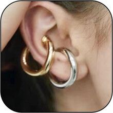 Gold Knot Ear Cuffs for Women Non-Piercing Round Huggie