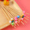 100Pcs Bamboo Fruit Picks Assorted Color Handmade Cocktail Sticks 8