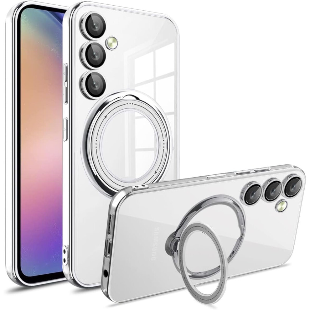 Clear Shockproof Case For Galaxy S22 Plus W/ Magnetic Ring, Kickstand & Wireless Charging – Compatible With Samsung Galaxy S22 Plus 5G, 6.6", 2022 9426043728359