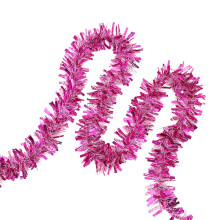 6.5 FT Dark Pink Tinsel Garland for Christmas Tree, Stairs & Railing – Compatible with Indoor/Outdoor Use
