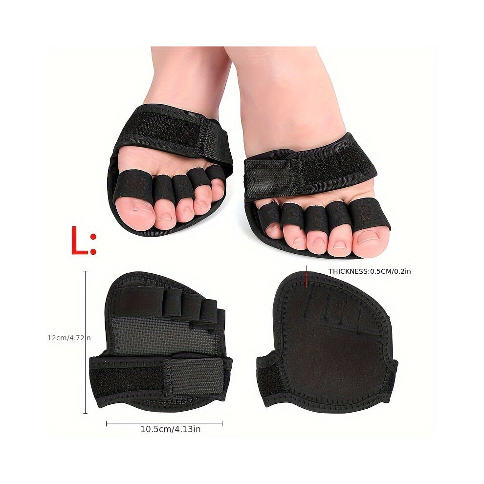 Adjustable 5-Toe Forefoot Cushion Pads - Foot Comfort Support & Metatarsal Support Breathable Fabric Insole for Running & Sports