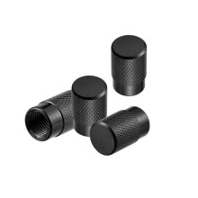 Universal Color Tire Valve Cap Car Accessories Aluminum Alloy Black 4 Pcs